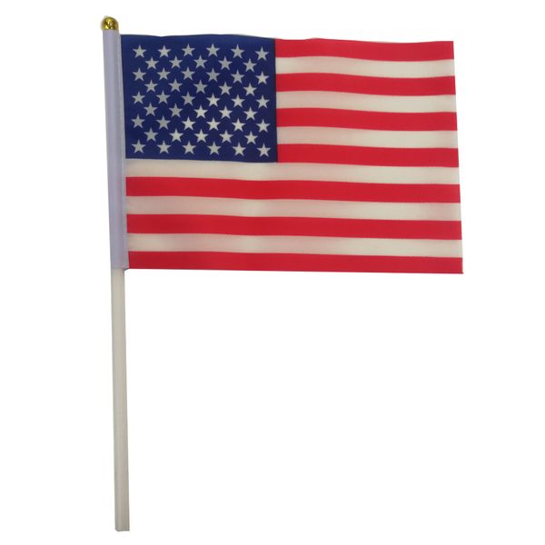 

14*21cm wave flag usa american hand held small mini flag usa american festival party supplies flag bwf490