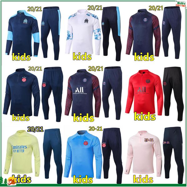 

20 21 kids football training suit soccer tracksuit 2019 2020 2021 kids football tracksuit survetement chandal jogging, Black
