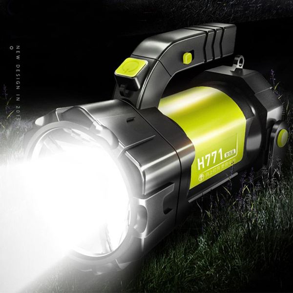 

25w super bright led searchlight portable handheld spotlight usb rechargeable+cob light lamp outdoor camping lantern