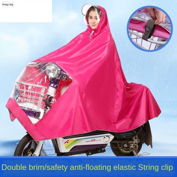 

motorcycle poncho thickened motorcycle bicycle battery electric bicycle raincoat men's riding rain proof approval sheet, Red;brown