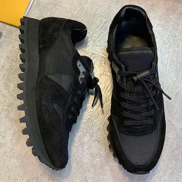 

fashion brands runner sneaker men 's shoes chaussures de sport pour hommes vintage breathable type comfortable lace -up casual men sho, Black