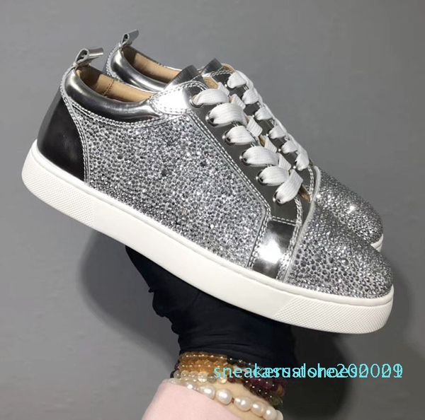 

1designer luxury shoes men women studded spikes platform sneakers vintage genuine leather casual rivet sneaker s01, Black