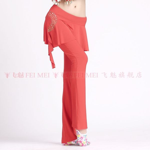 

stage wear belly dance costumes senior crystal cotton lotus leaf pants for women speaker trousers, Black;red