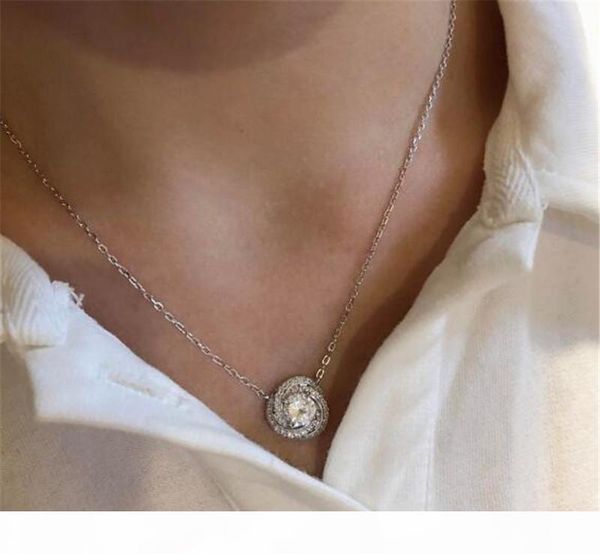 

женщины ожерелье ожерелье круглый кулон ожерелье для женщин день рождения партии подарок бесплатная доставка, Silver