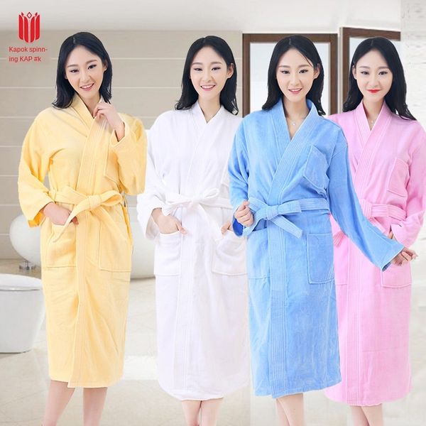 

l pure cotton towel single-sided towel fleece-cut bathrobe four seasons universal long bathrobe