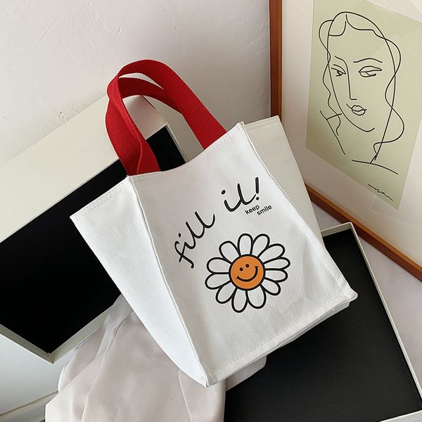 

sun flower print handbag 2020 new wild large capacity shoulder bag summer fashion canvas handbag tote bag