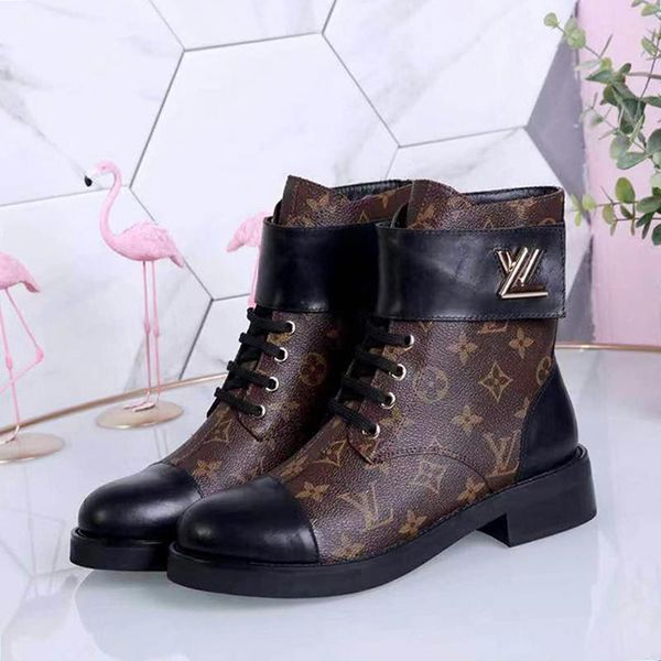 

women shoes casual boots winter lace -up women ankle boots leather botas mujer luxury motorcycle bottes femmes wonderland flat ranger luxury, Black