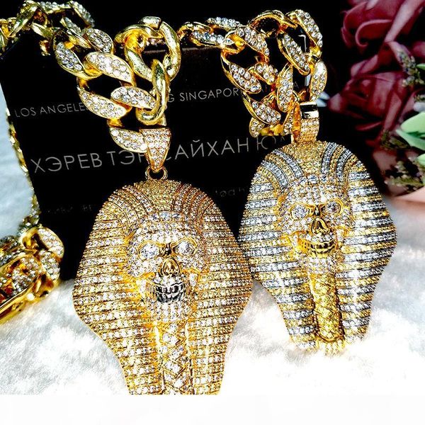 

горячее 24k золото серебро iced из египетского фараона медь кристалла циркон бриллианты ожерелья вакуумные покрыли ювелирные изделия поп оже, Silver