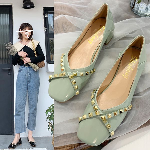 

square toe shallow mouth korean shoes autumn all-match casual female sneakers shose women 2020 fall boat summer dress new, Black