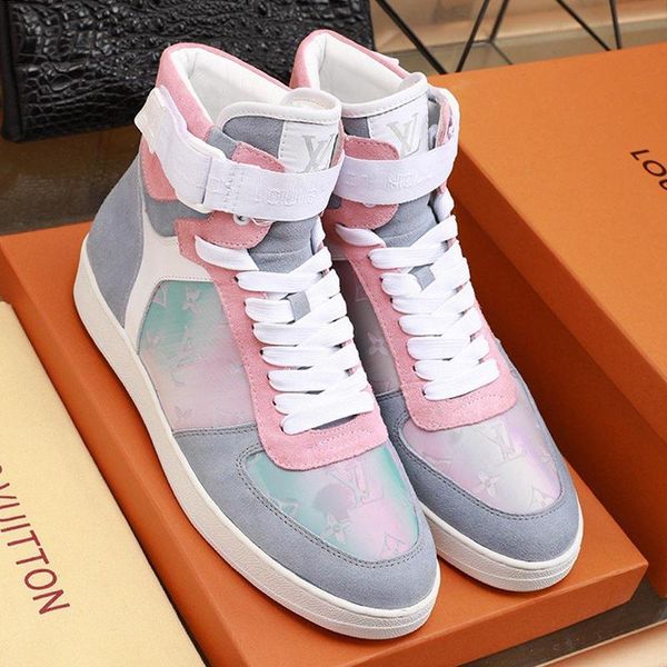 

men shoes boots casual luxury design ankle boots boombox sneaker boot plus size bottes hommes with origin box fashion men boots, Black