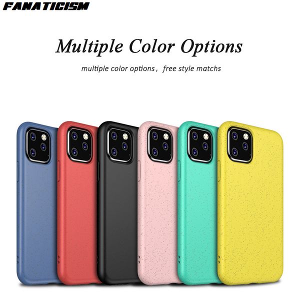 

wheat straw biodegrable phone cases for iphone 11 pro max case luxury soft silicone phone cover shell for iphone11 11pro