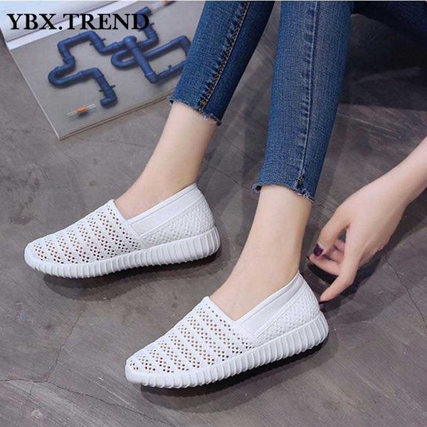 

лето женщины плоские туфли кроссовки скользят по mesh выдалбливают мокасины дышащий женские casual 2020 comfort light женский autmun, Black