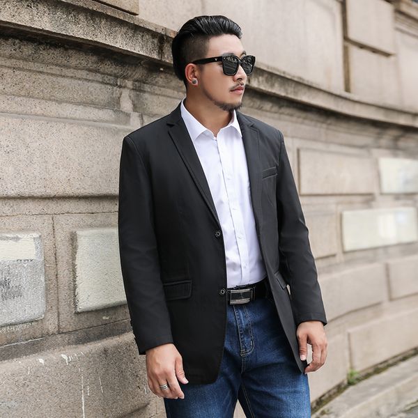 

xl-8xl plus size men suit jacket coat autumn spring new solid color men's suit male streetwear fashion clothing 7xl, White;black