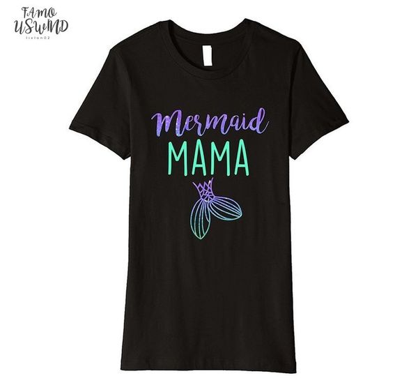 

womens mermaid mama mom women mermaid birthday party shirt good quality brand tshirt women cotton womens short sleeve, White