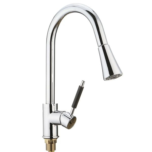 

kitchen basin sink pull out tap faucet swivel gooseneck spout spray water mixer