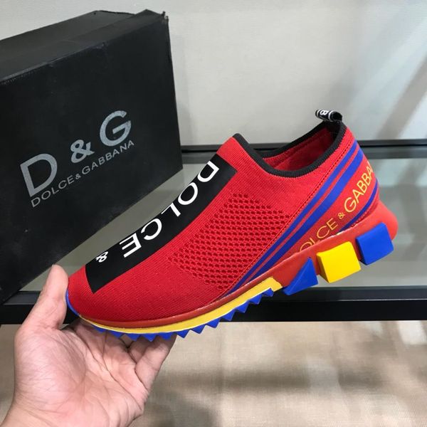 

2019e new mesh socks casual letter sports flat round head a pedal men's low shoes original box delivery 38-44, Black