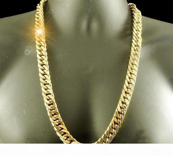

gold thick chains necklaces luxury 24k real yellow men necklace golden coarse necklaces fine jewelry dad boyfriend birthday gift, Silver