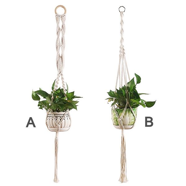 

plant hanger flowerpot net hand woven tassel plant hook indoor outdoor hanging flowerpot basket home garden balcony decoration