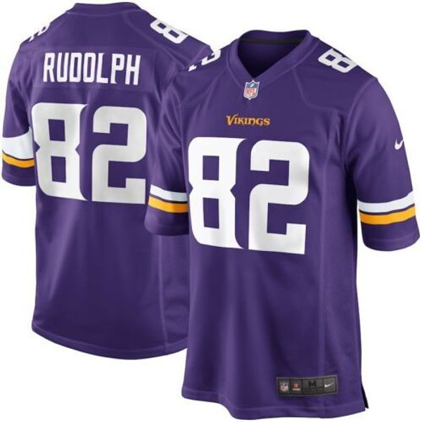 

дешевый kyle rudolph # 82 мужских фиолетовый top xs-5xl прошитого футбол трикотажных изделий, Gray