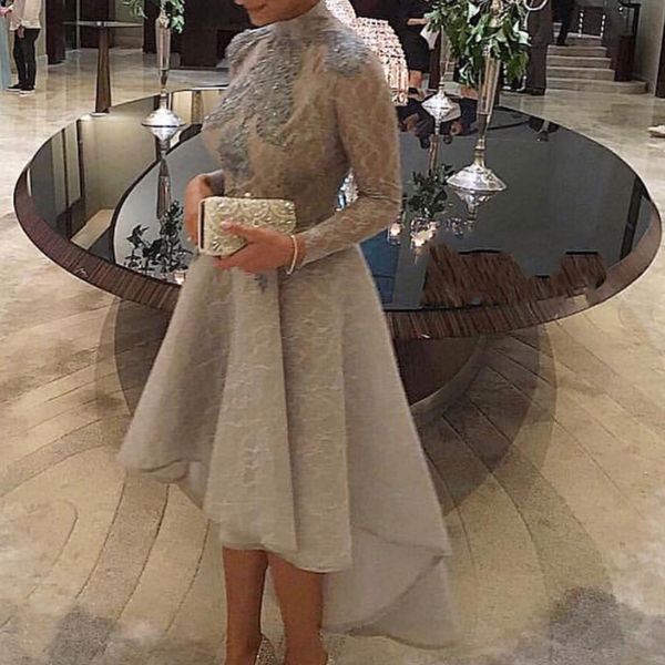 

2021 arabic lace short prom dresses, Black