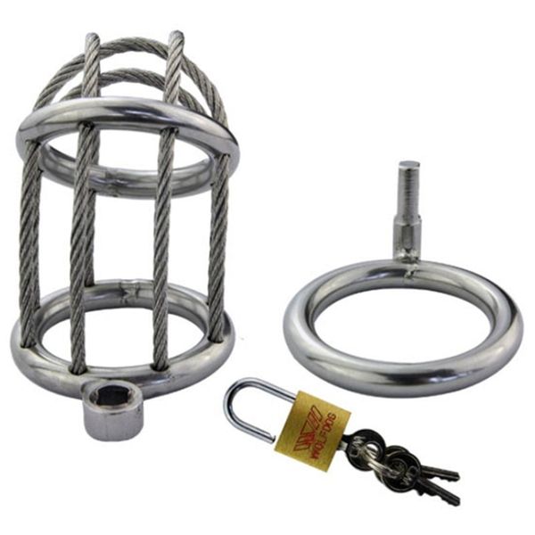 Fios de aço inoxidável Chastity pica Bloqueio Cinto de castidade Penis Rings Male Chastity Gaiolas Devices Toy Adulto Sex Shop por Homens G161 CX200731