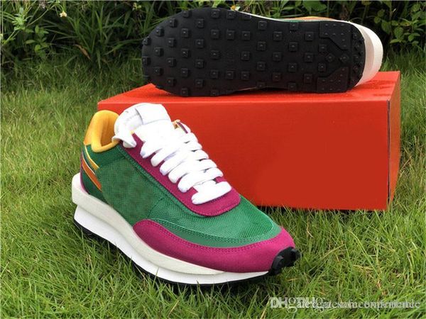 

2019 new authentic sacai x ldwaffle pine green purple del sol sail black anthracite wolf grey white ld waffle bv0073-301 men running shoes
