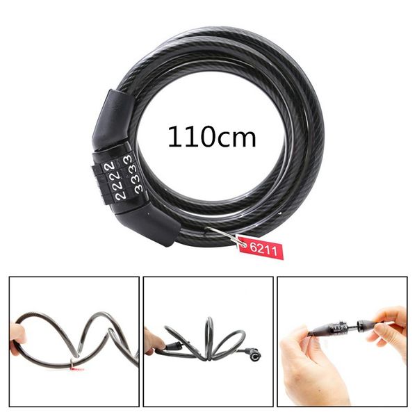 

aostirmotor bike locks 4 digit code combination bicycle security lock cycling equipment mtb anti-theft lock outdoor