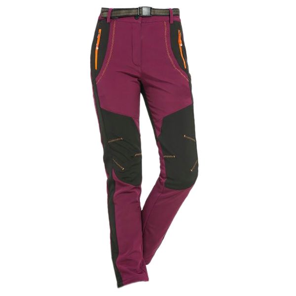 

winter women hiking pants outdoor softshell trousers waterproof windproof for camping ski climbing maroon