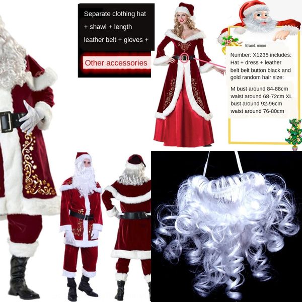 

bar stage costume wear wear stage clothes couple clothes male and female santa claus couple christmas costume, Black;red