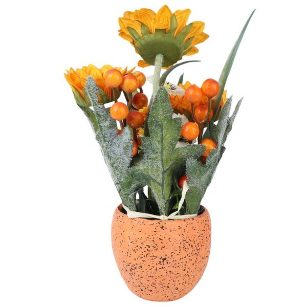 

1pc artificial sunflower plastic flowers sunflowers for indoor outdoor orange