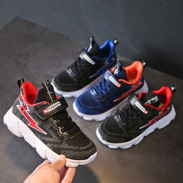 

men's sports mesh children's children's breathable shoes 2020 new student mesh casual shoes, Black