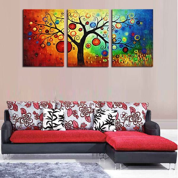 

unframed 3 pieces abstract colorful tree modern home wall decor canvas picture art hd print painting on canvas artworks