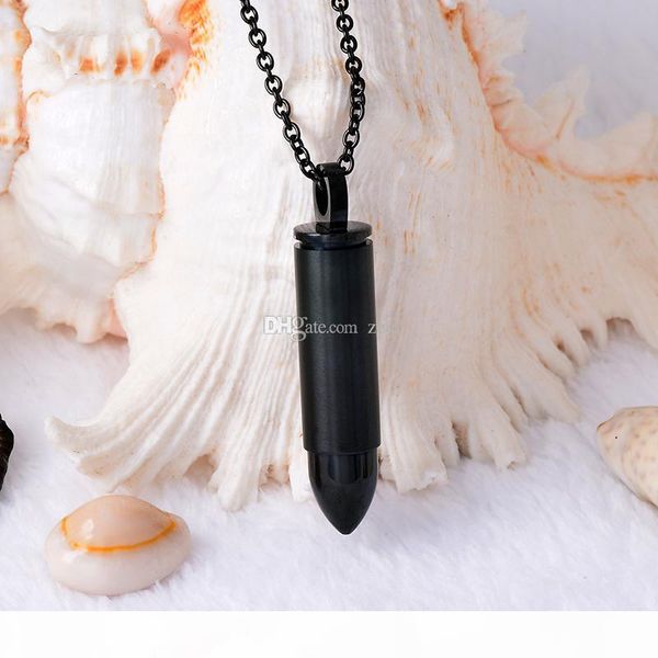 

handmade cremation jewelry pvd black cremation urn pendant necklace man pet human ashes memorial ash keepsake funeral casket jewelry, Silver