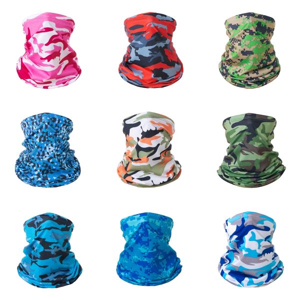 

outdoor camouflage cycling mask sun protection face er magic scarf camo cycling bandana without mask filter 22*3 #920#160, Black