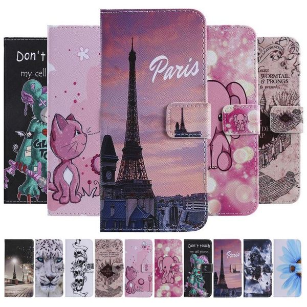 

for samsung galaxy j3 j5 a5 a3 j1 2016 s5 s6 s7 edge s8 s9 s10e s10 a6 plus flip painted capa phone cover case wallet coque d06f