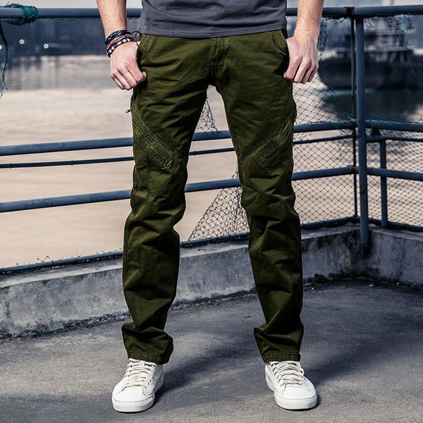 

men's cargo pants spring autumn cargo pants casual pockets long trousers fashion loose baggy jogger worker male, Black