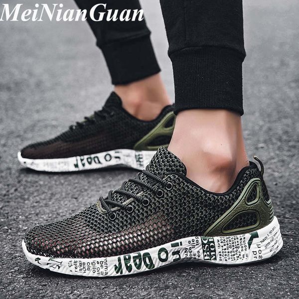 

light flat men's sneakers large size low lace up running shoes men summer hollow sport shoes male water camping athletic shoe a5