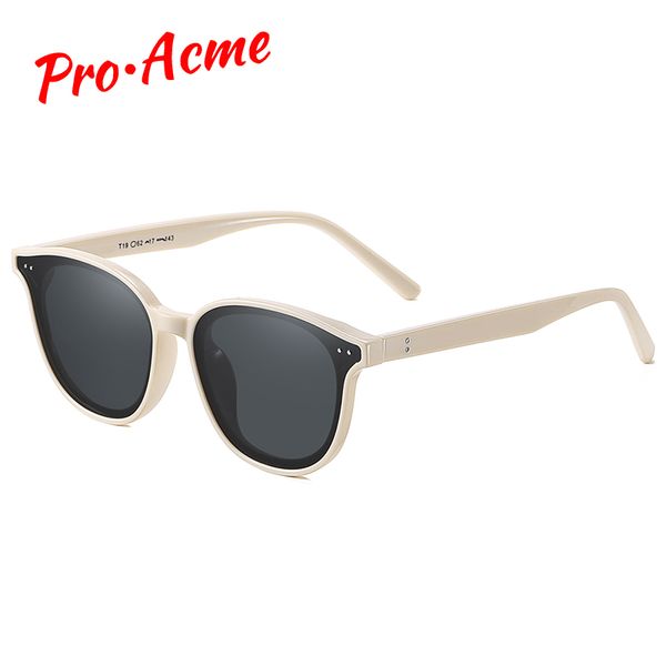 

pro acme brand design round polarized sunglasses women men ladies anti-glare black lens sun glasses shades for women pc1551, White;black
