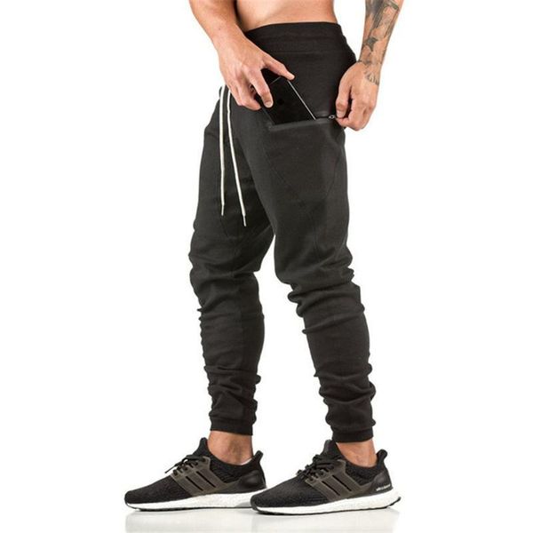 

running pants black trackpants jogger sport men sweatpants autumn cotton gym fitness workout training trousers male sportswear, Black;blue