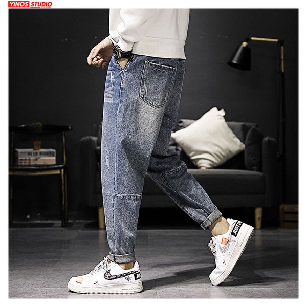 

dropshipping 2020 vintage toursers мужские брюки мужчины проблемные джинсы весна mens streetwear cargo карман denmin брюки, Black