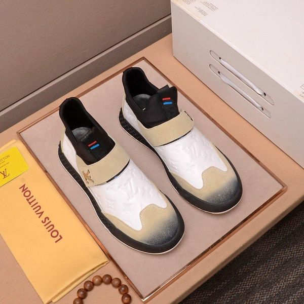 

2020d new high-end leather low-casual men's shoes, fashionable and comfortable sports shoes, wild flat shoes, size: 38-45, Black