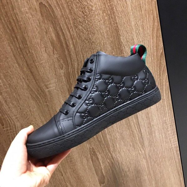 

fashion luxury mens casual shoes genuine leather lace-up men shoes quality mens sneakers fashion platforms big size for men 14, Black