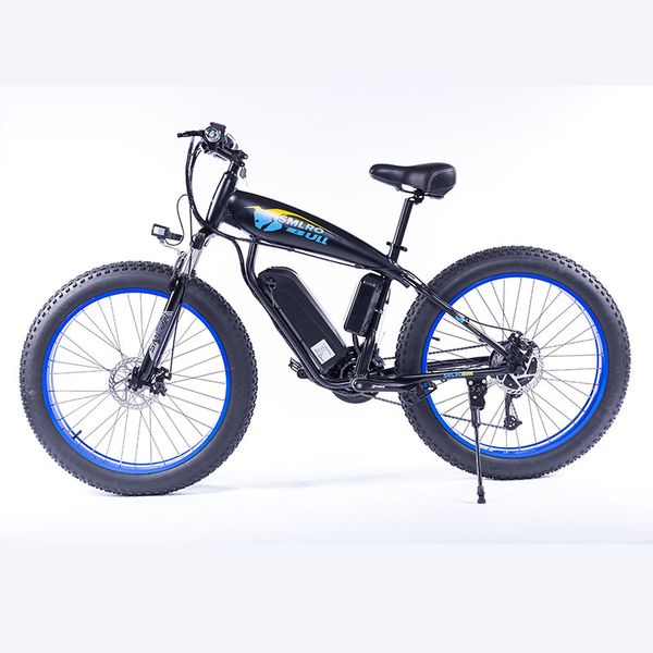 

26 inch fat tire 500w elektrische fiets e fiets mountainbike elektrische fiets met verwijderbare 48v 13ah lithium-iion batterij, Silver;blue