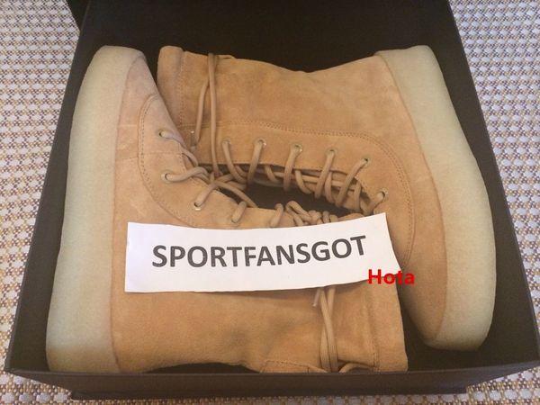 

kanye west season 2 leather crepe boot new high cut made in spain with military boot men women boot size 36-45
