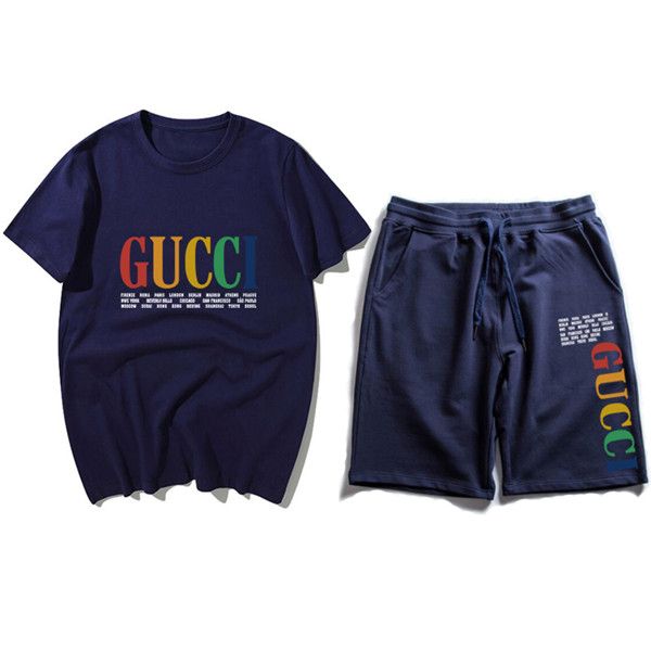 

2020 мужской модельер tracksuit letters вышивка luxury summer sportswear коротких рукава пуловер jogger брюки костюмы o-образный вырез sport, Gray