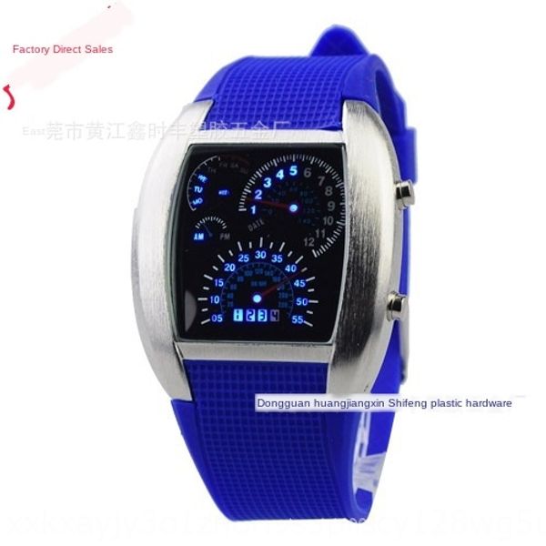 

lgniu led fan-shaped dashboard men's aviation personalized korean led electronic electronic fan-shaped dashboard watch men's aviat, Blue