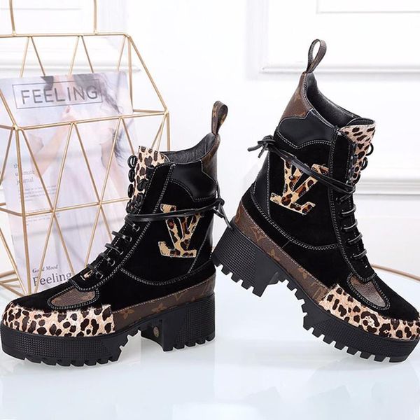 

women fashion vintage mid -calf leather shoes female autumn winter motorcycle boots women botas laureate platform desert boot fashion ln798