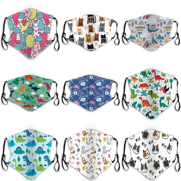 

new floral print mask with breather valve with 2pcs filter breathable mouth masks anti dust reusable housekeeping designer mask t2i5933#167