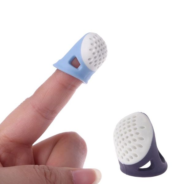 

silicone pin needles thimble finger protector diy sewing needlework accessory, Black