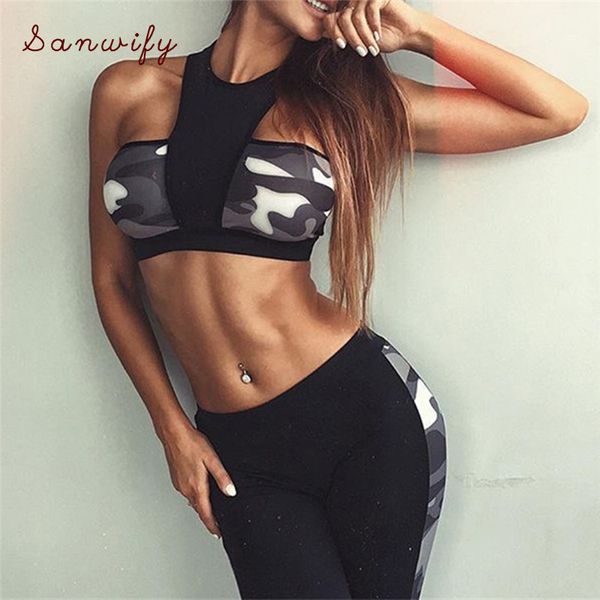 

печать tracksuit для женщин спортивная crop top и женские брюки 2 шт йога установить workout одежда центр outfit, White;red